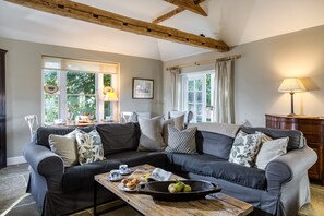 TV, fireplace - The Cottage - sleeps 2 guests  in 1 bedroom (Steeple Bumpstead)