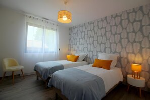 4 slaapkamers, een strijkplank/strijkijzer, wifi, beddengoed