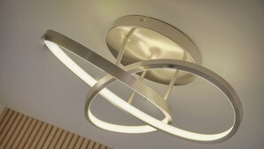 A modern ceiling light fixture with a sleek, metallic design. - Cannes hyper center historic district of suquet-palais du festival - Croisette (Cannes)