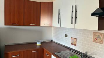 Fridge, stovetop, cookware/dishes/utensils