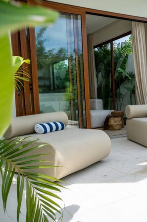 Terrace/patio - Majo 1BR Romantic Villa, 3 Min to Thomas Beach (South Kuta)