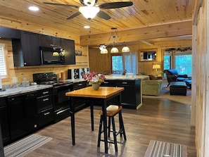 Private kitchen - Peaceful 3-bedroom cabin with AC in charming Danbury with Lake 26 access (Danbury)