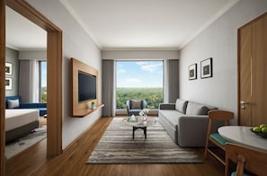 Suite, 1 King-Bett und Schlafsofa | Zimmersafe, Verdunkelungsvorhänge, schallisolierte Zimmer