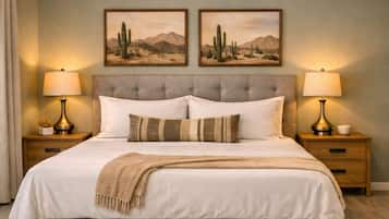 Deluxe Suite, 1 King Bed, Pool View | Laptop workspace, blackout drapes, iron/ironing board, free WiFi