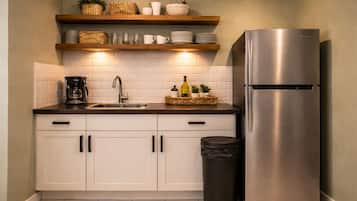 Mini-fridge, microwave