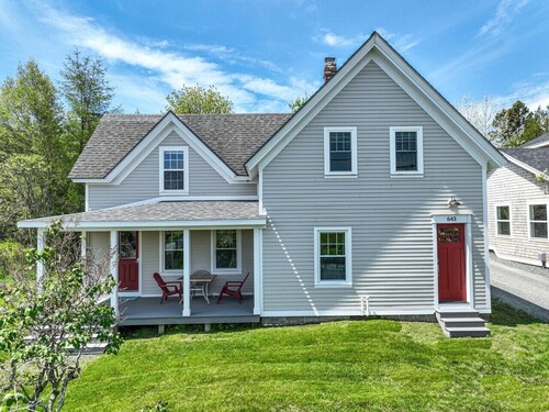 Coastal charm & harbor views just steps from Sand Cove Beach
