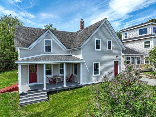 Coastal charm & harbor views just steps from Sand Cove Beach