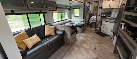 TV, fireplace, DVD player, stereo