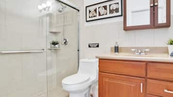 Hair dryer, soap, shampoo