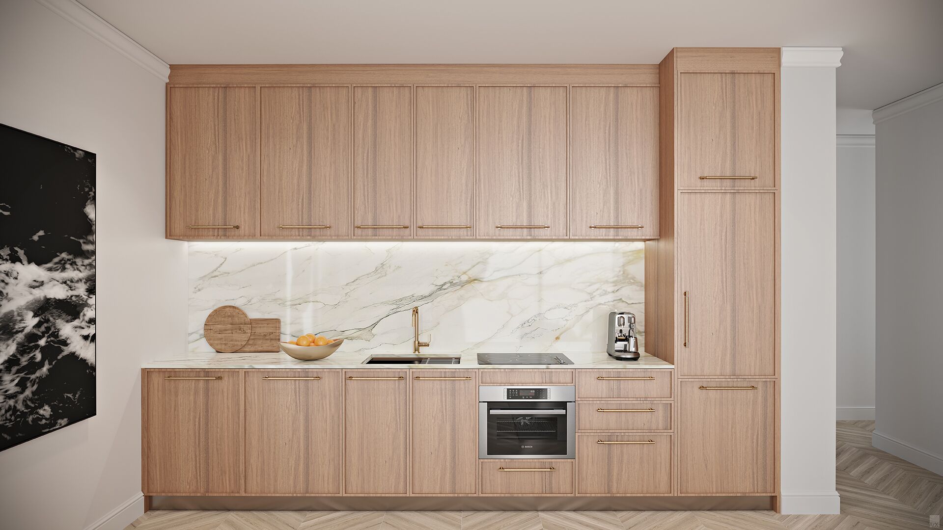 ثلاجة، فرن، موقد طهي مسطح، غسالة أطباق