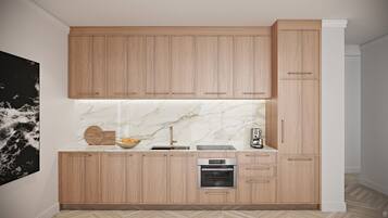 Geladeira, fogão, cooktop, lava-louças