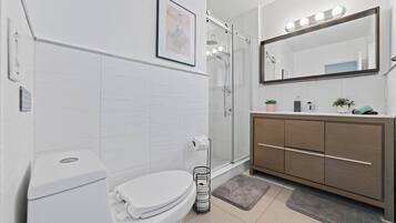Hair dryer, soap, shampoo