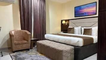 In-room safe, laptop workspace, blackout drapes, free WiFi