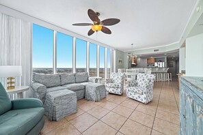 Smart TV, books - Colonnades Beachfront 4BR Corner Unit, Sweeping Gulf Front Views, Pool, Hot Tub, (Gulf Shores)