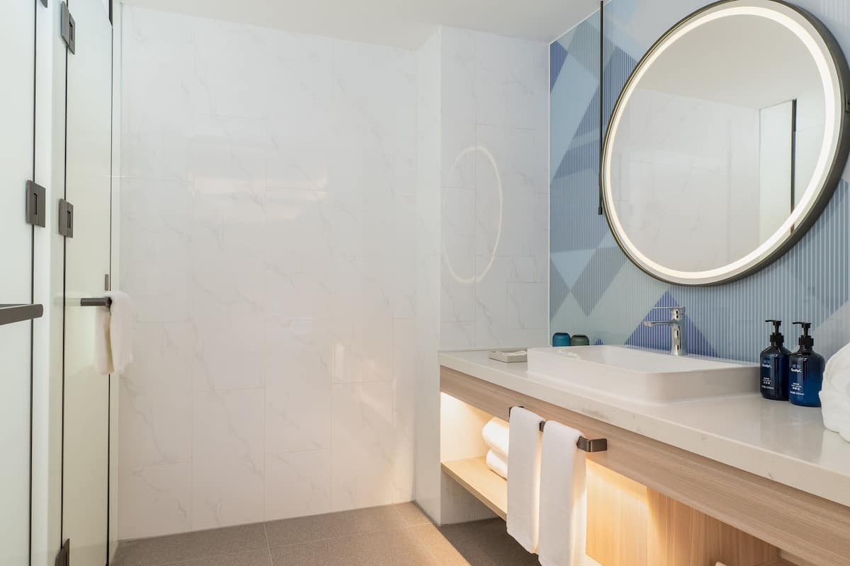 1 Bedroom Suite | Bathroom | Shower, hydromassage showerhead, free toiletries, hair dryer