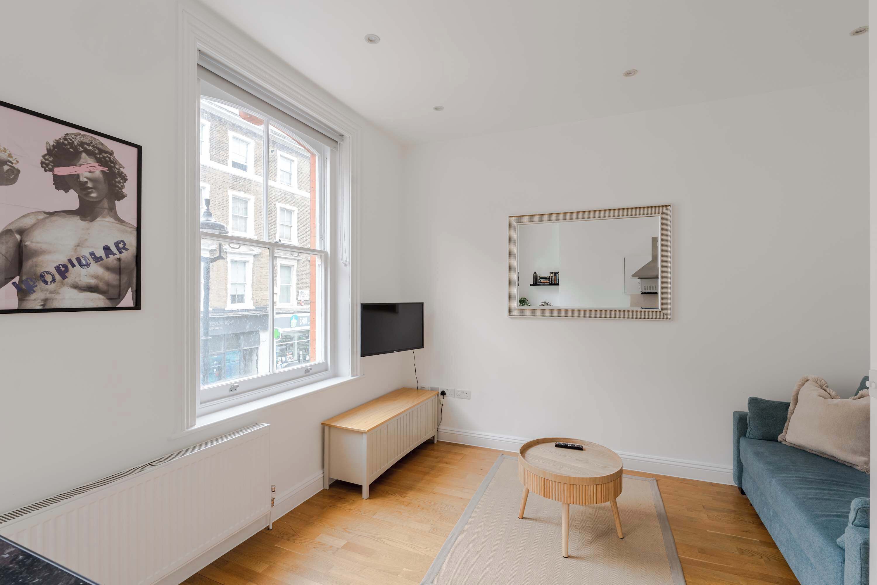 Appartement, 1 tweepersoonsbed met slaapbank, keuken, uitzicht op stad (GTS 1, 59) | Woonruimte