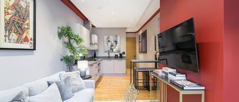 Apartamento, 1 cama King e sofá-cama, cozinha, vista para a cidade (Bloomsbury Square 6) | Área de estar