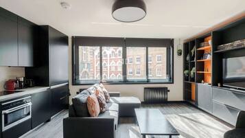 Appartement, meerdere bedden, keuken, uitzicht op stad (Old Compton 2) | Woonruimte