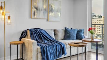 Individually decorated, individually furnished, desk, iron/ironing board