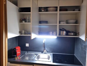 Fridge, microwave, oven, cookware/dishes/utensils - Chesa Pignola Studio by Interhome (Pontresina)