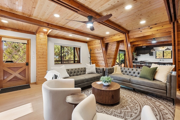 Smart TV, fireplace, video games, table football