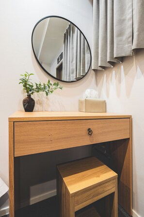 Individually furnished, desk, blackout drapes, soundproofing