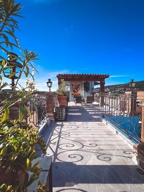 Property grounds - Peacock House.  Large house in the center with iconic view. (San Miguel de Allende)
