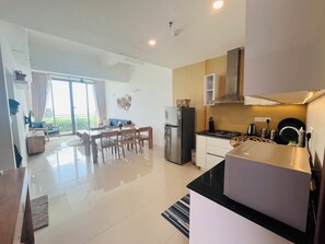 Fridge, microwave - C-5 Oceanfront Condos  (Galle)