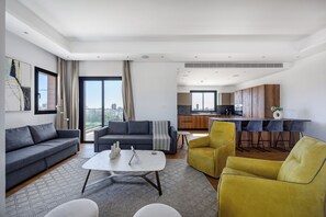 Apartment, 3 Bedrooms, Balcony, City View | Living room - Sfiggos Premium Apartments (Limassol)