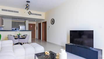 Apartamento, sacada, vista parcial para o mar