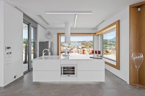 Fridge, oven, stovetop, dishwasher - The most beautiful view of Crete at Villa Oniros (Chania kokkino chorio)