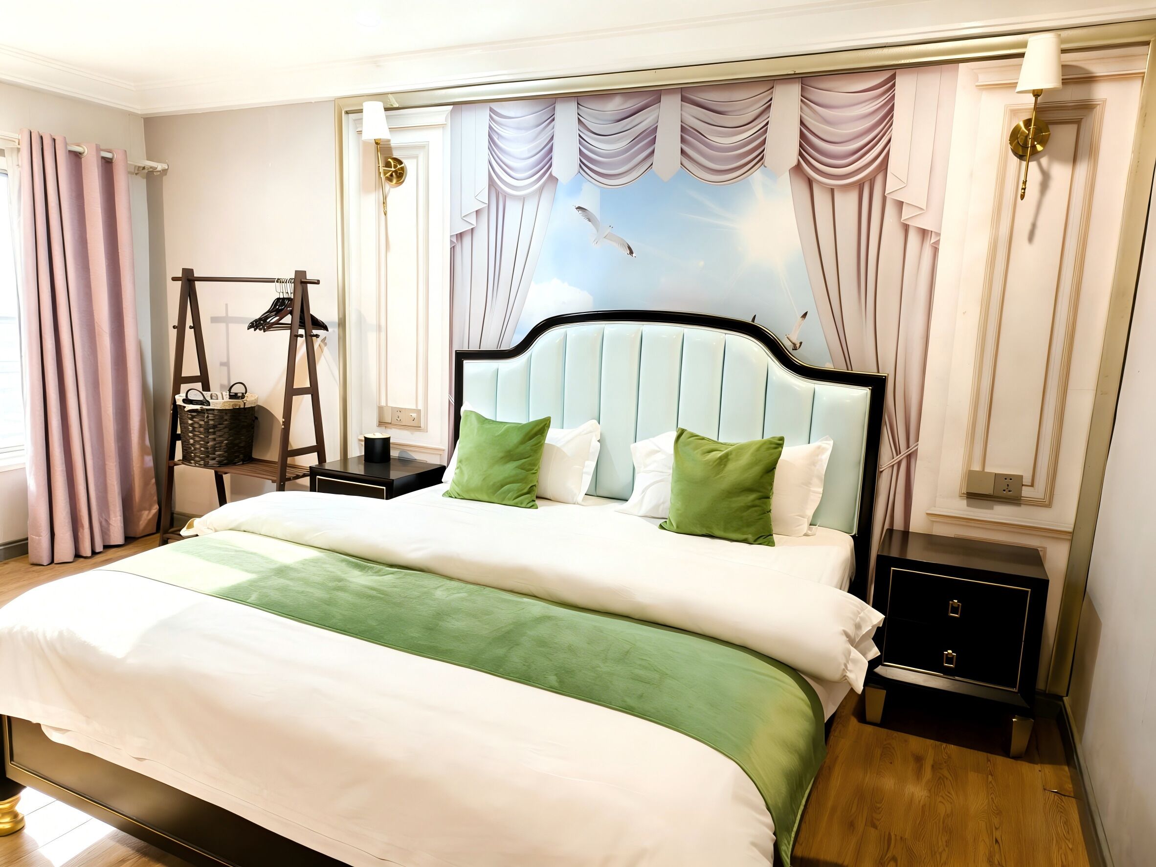 Luxury Suite, 1 King Bed, Kitchenette, Courtyard View | Desk, laptop workspace, soundproofing, iron/ironing board