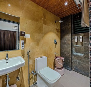 Twin Bed Room AC | Bathroom | Shower, towels, soap, shampoo