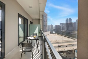 Apartment, Balcony, Canal View | Outdoor dining - Canal View 1BR Near Business Bay Metro (Dubai)