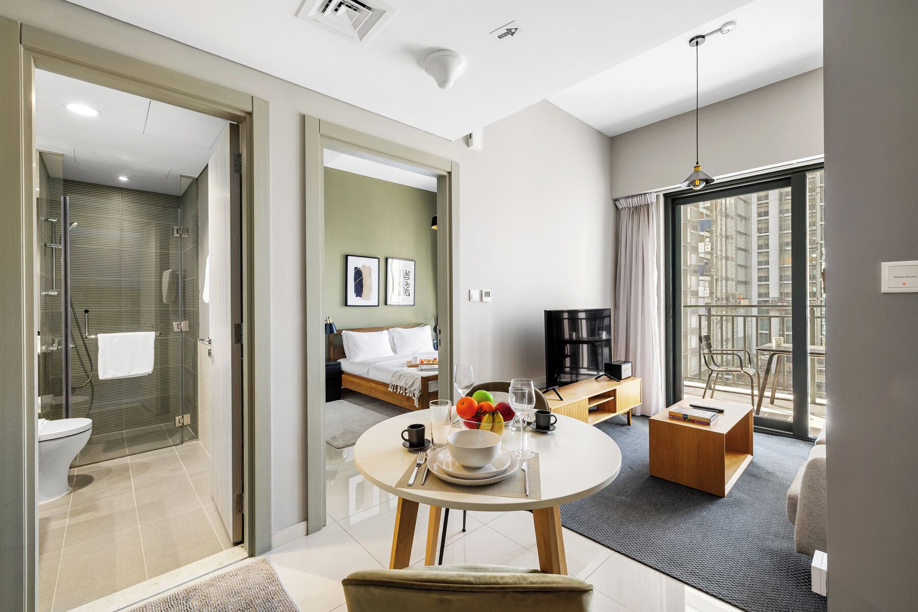 公寓, 阳台, 运河景观