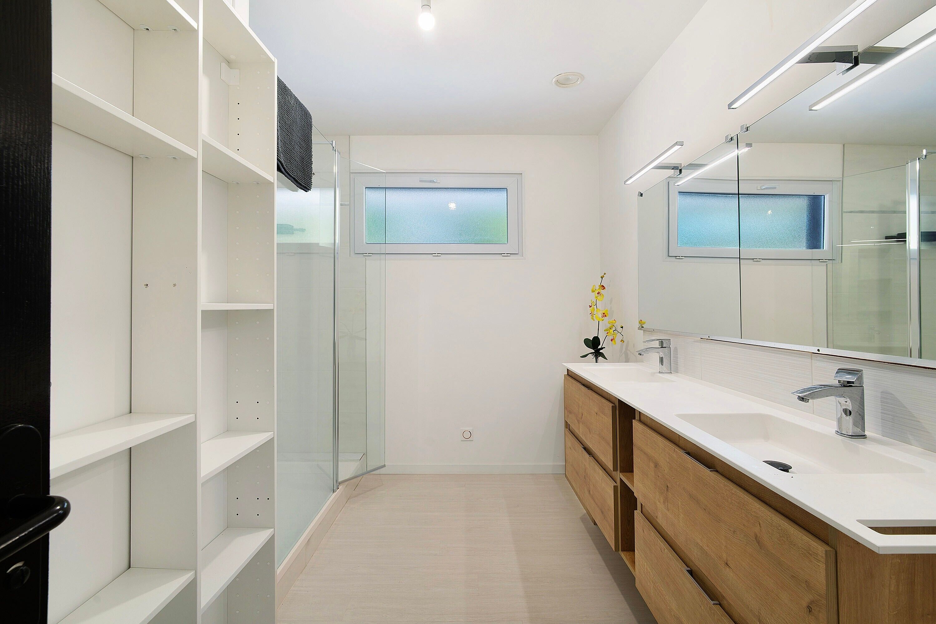 Shower, hair dryer
