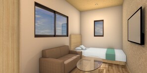 Standard enkelrum - mikrovågsugn - utsikt mot trädgården