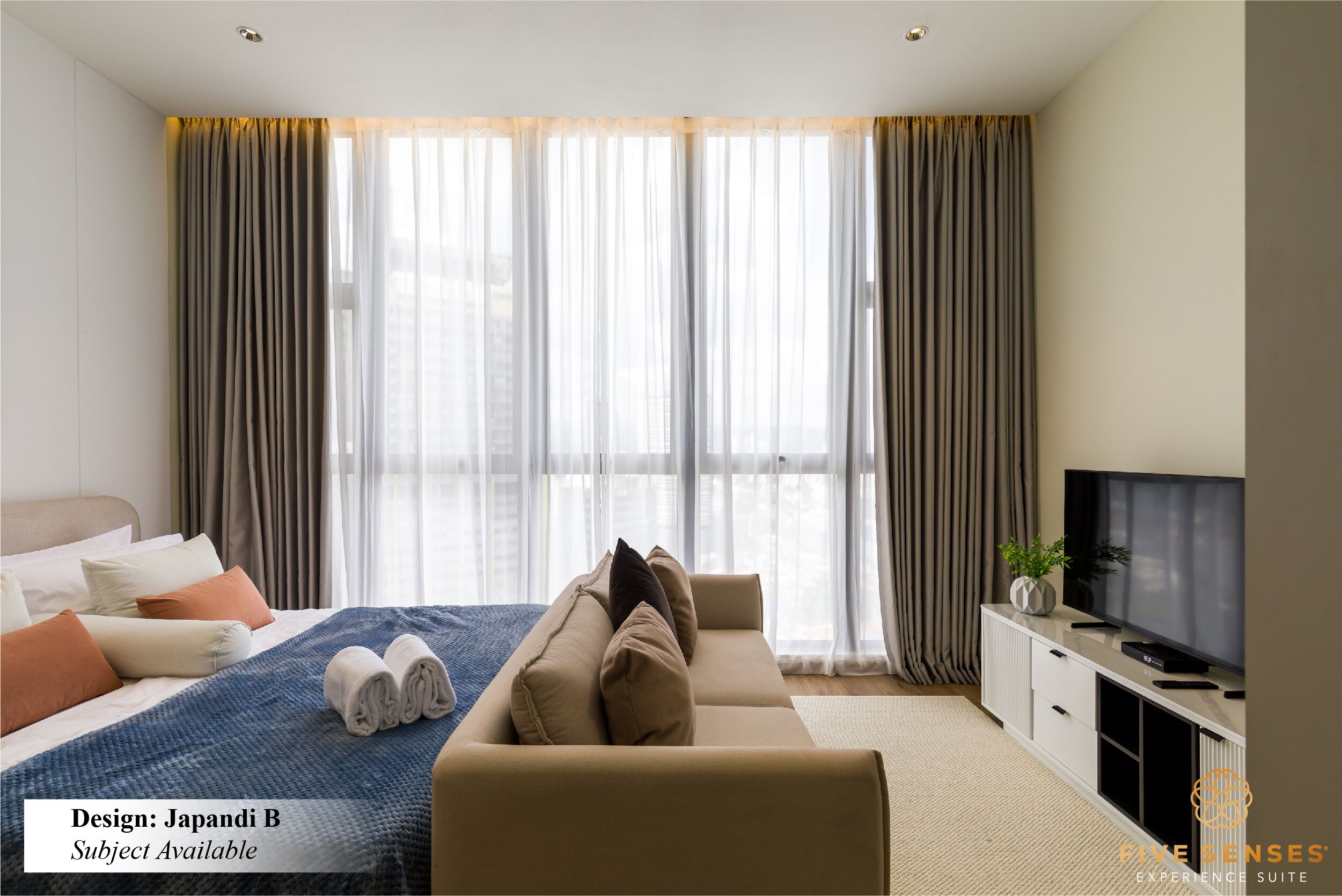 Signature Two Bedroom Suites (Japandi) | Individually decorated, individually furnished, desk, blackout drapes