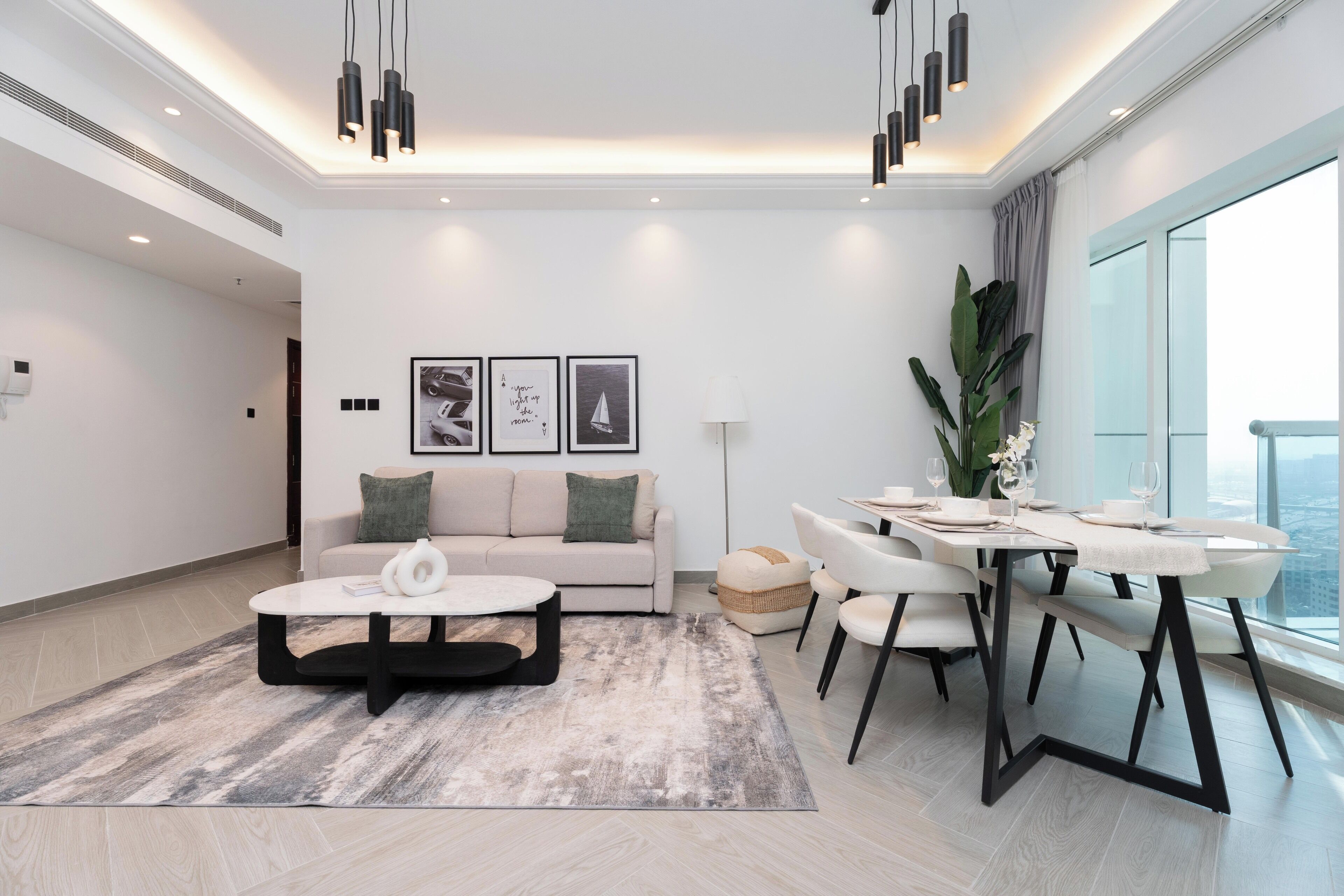 Deluxe Apartment, 1 Bedroom, Balcony, Marina View | Living area