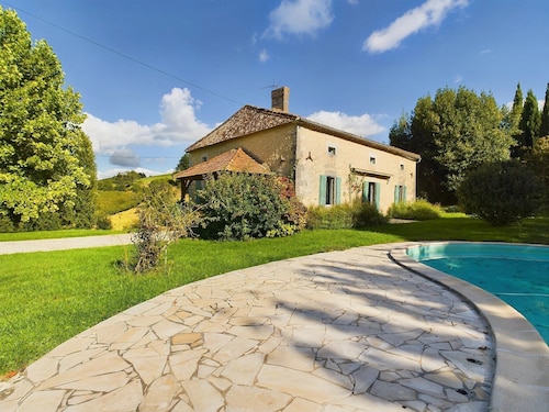 Charming and authentic 19th century farmhouse with pool, privacy, and views