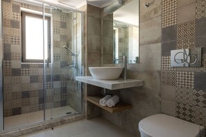 Shower, towels, soap, shampoo - Superb Rhodes Villa | Villa Nyx & Helios | 3 Bedrooms | Private Pool | Lovely. (Lindos)