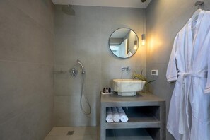 Shower, soap, shampoo, toilet paper - Splendid Santorini Villa | Villa Theros | 1 Bedroom | Private Pool | Gorgeus. (Oia)