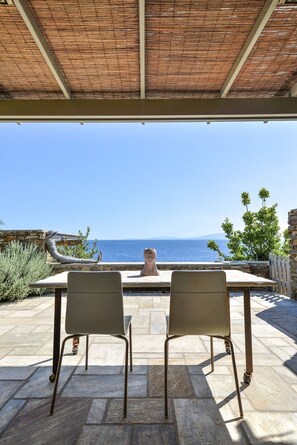Outdoor dining - Lavish Tinos See Front Villa | Villa Areti | 2 Bedrooms | Breathtaking Sea. (Tinos)
