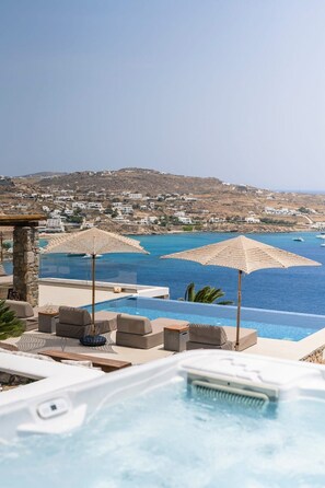 Pool - Superb Seafront Mykonos Villa | Villa Eros | 4 Bedrooms | Panoramic Sea Views |. (Mykonos)