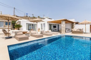 Pool - Superb Seafront Mykonos Villa | Villa Eros | 4 Bedrooms | Panoramic Sea Views |. (Mykonos)