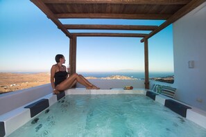 Outdoor spa tub - Divine Mykonos Villa Ananke, 4 BDR, Private Pool & Plunge Pool, Sea Views (Mykonos)