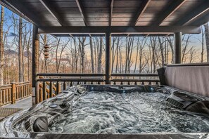 Cabin, 3 Bedrooms | Outdoor spa tub - Rise And Shine 3 Bedroom Cabin (Gatlinburg)