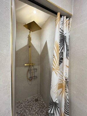 Shower, towels, soap, toilet paper - Charming T1 in the heart of Pointe-à-Pitre (Pointe-à-Pitre)