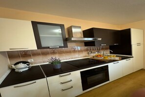 Fridge, oven, stovetop, cookware/dishes/utensils - Beautiful Apartment Bodulo 1 (Povljana)