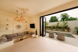 TV - Modern 2BR Oasis with Pool in Balangan (South Kuta)